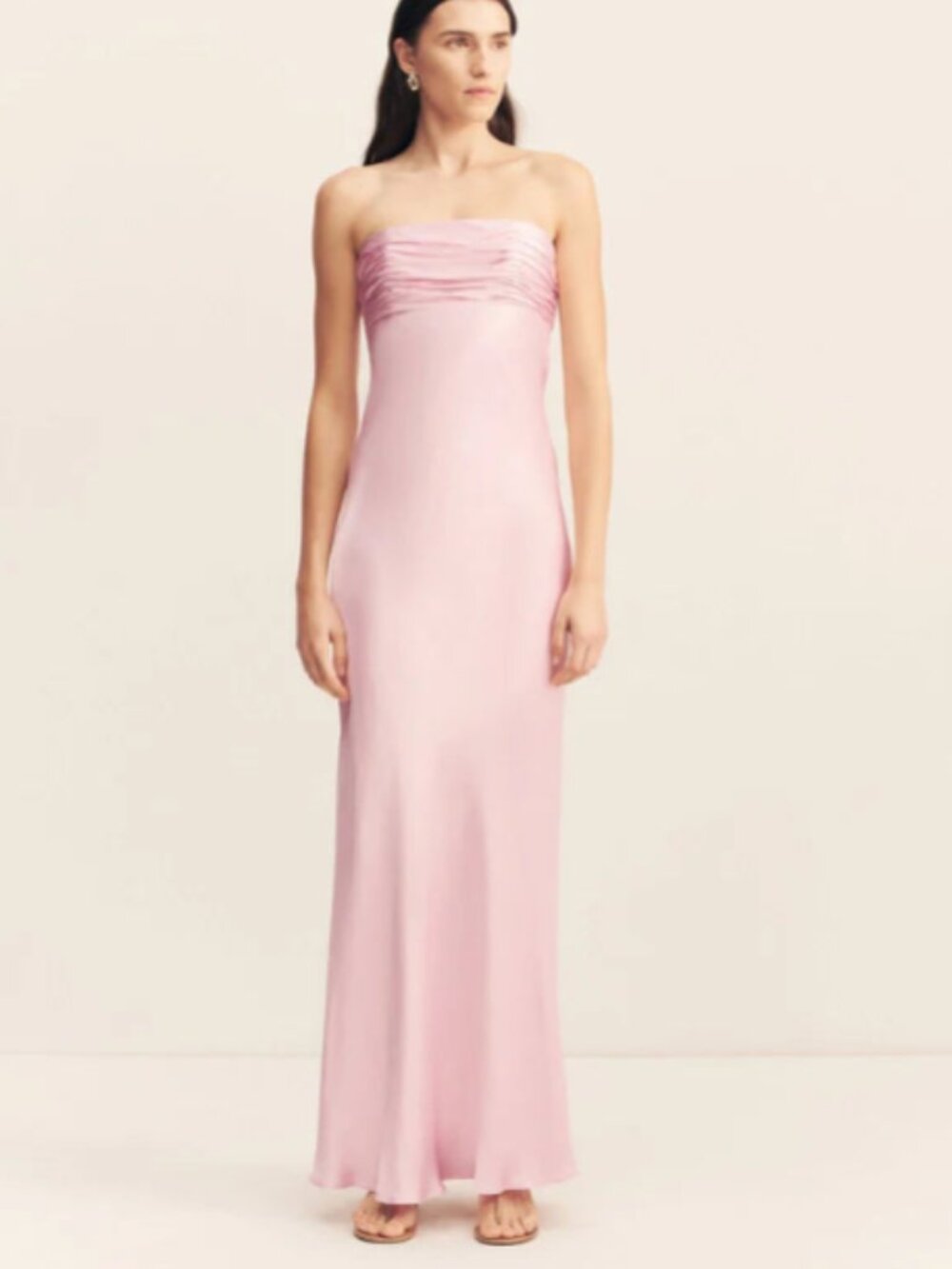 Shona Joy La Lune Strapless Ruched Bodice Maxi Dress - Blossom